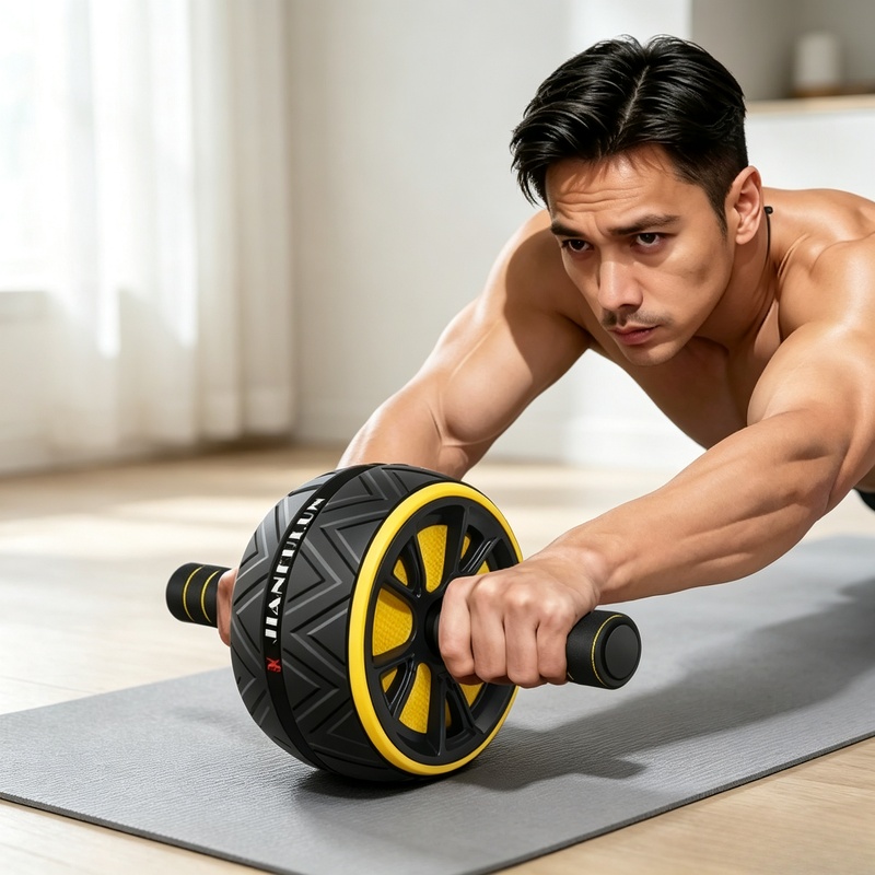 Ab Wheel Roller - Rueda Abdominal con Agarre Antideslizante, Entrenador